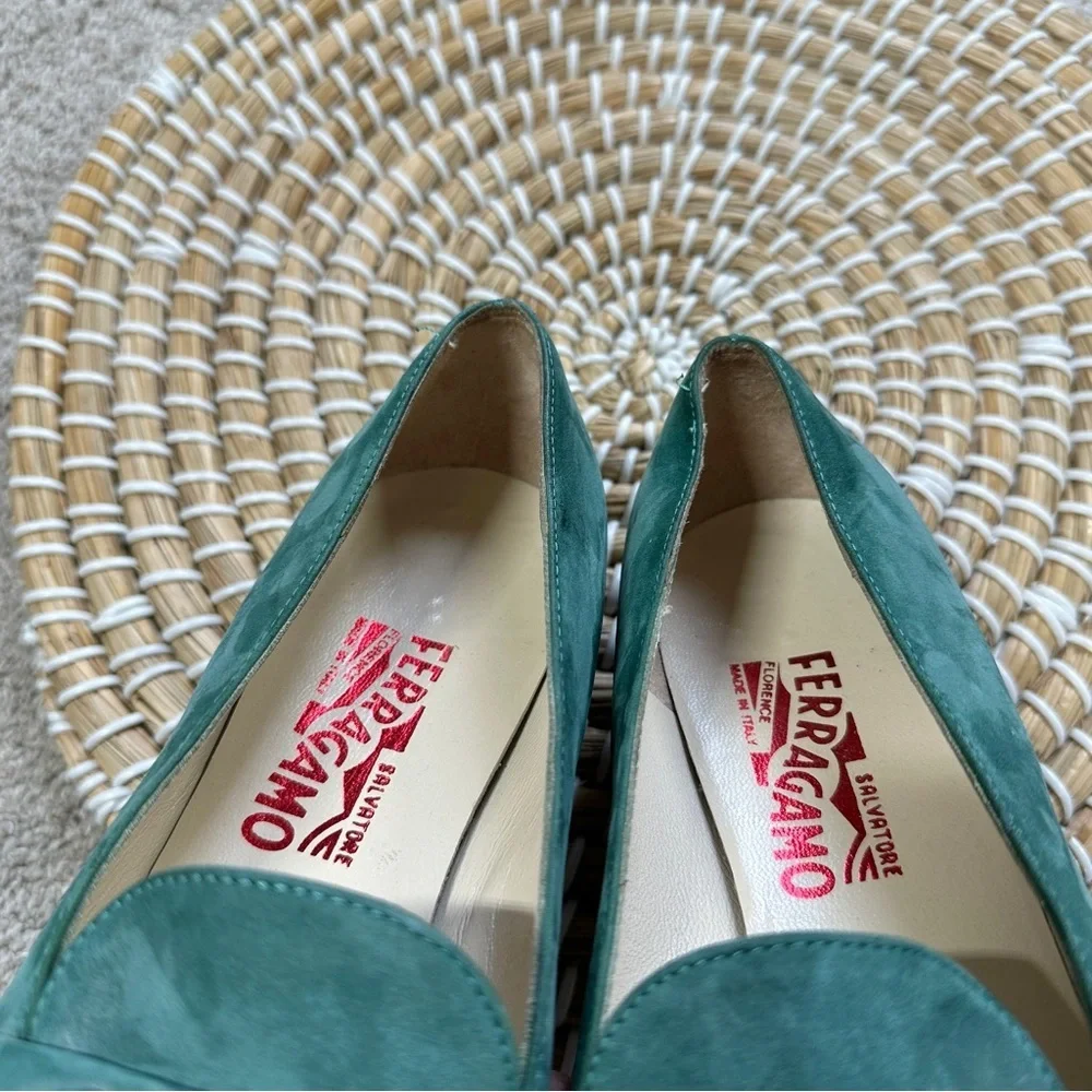 Salvatore Ferragamo Women’s Gancini Espadrilles Flats Shoes Slip On Suede 8B